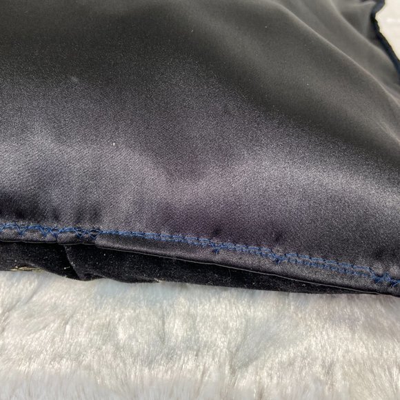 Vintage Black Velvet Baumberg Germany Souvenir Scene Pillow Front Hand Painted - Picture 7 of 9